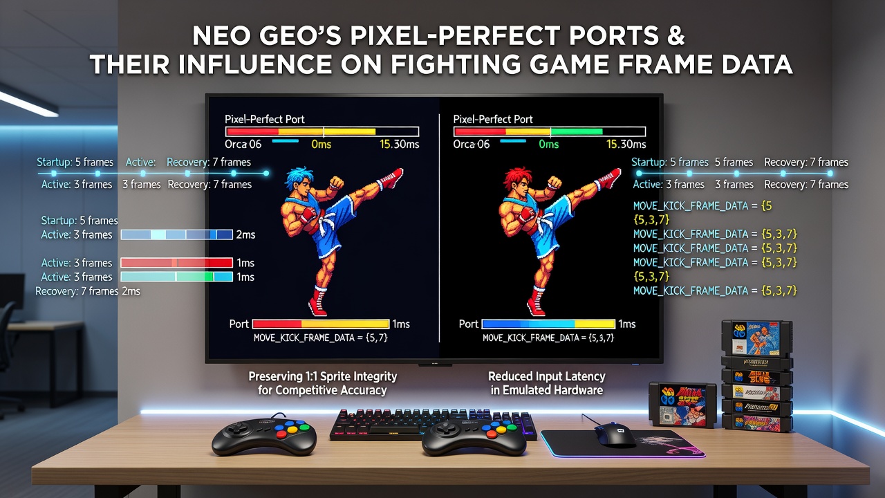 Side-by-side comparison of arcade and AES port frames showing identical sprite positions