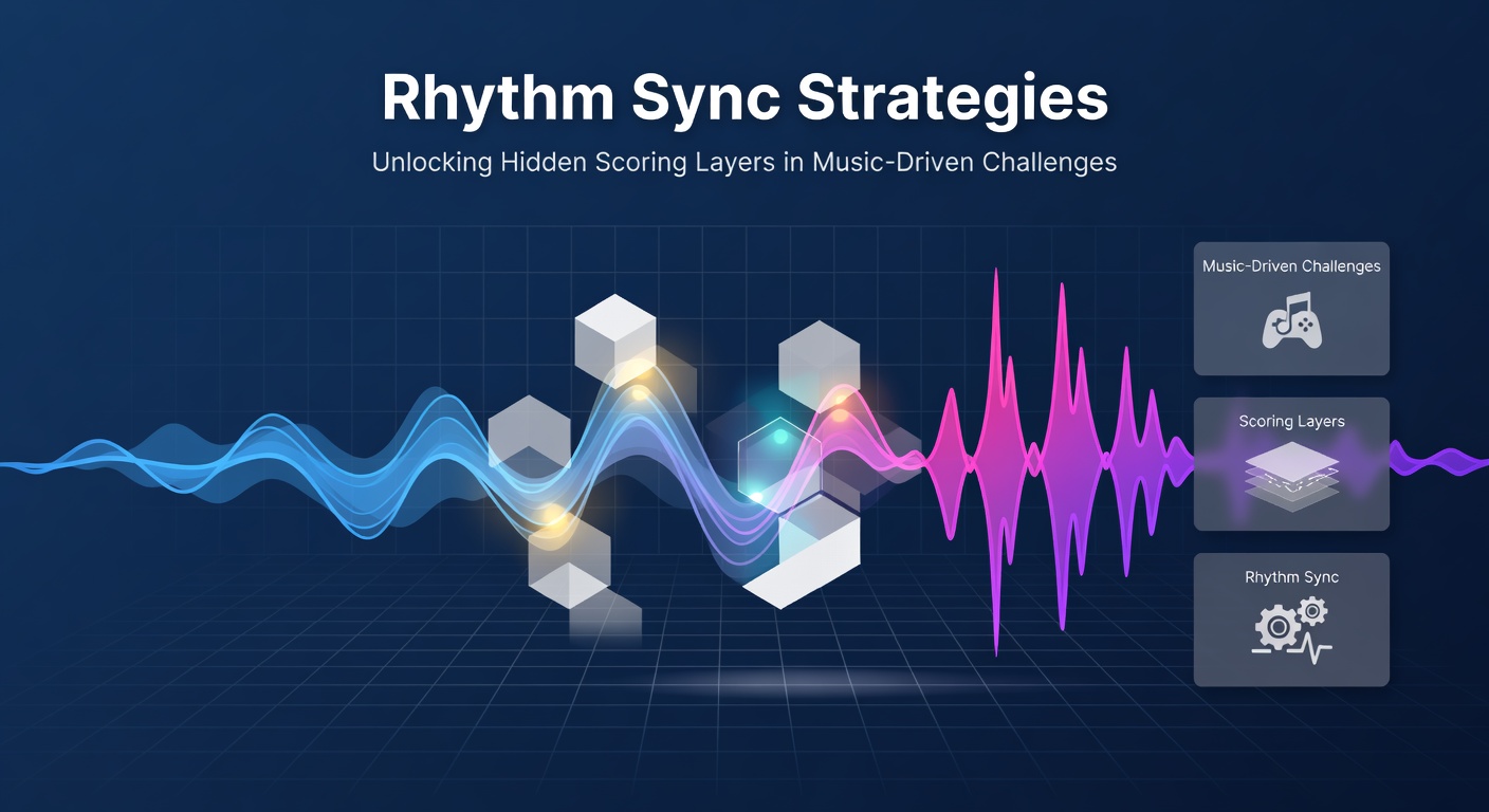 Close-up view of rhythm challenge gameplay with highlighted sync zones and emerging scoring layer indicators