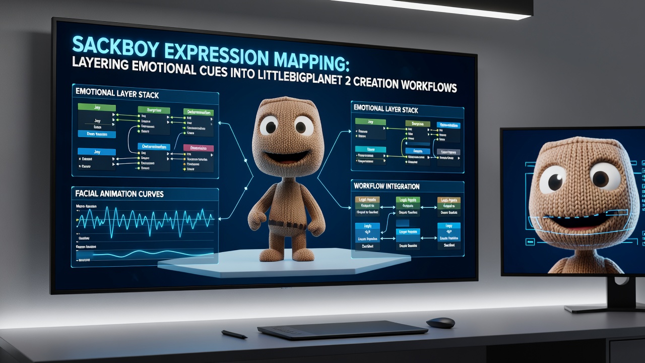 Detailed view of LittleBigPlanet 2 microchip setup showing expression mapping connections and logic gates
